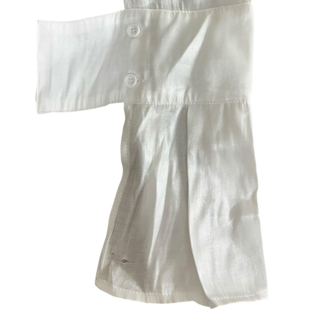 Fashion Nova Kaelie Satin Crop Top Off White Sz Small Long Bell Sleeve New - Picture 10 of 14